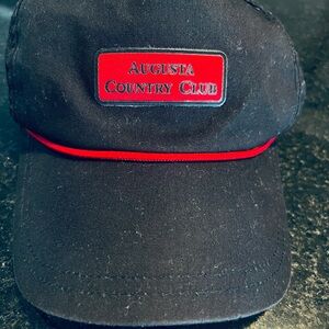 Augusta Country Club Black Cap with Red Accent